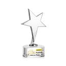 Spicer Chrome Star Full Color on Half Round Base Clear Metal Trophy