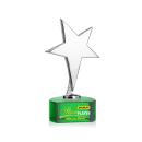Spicer Chrome Star Full Color on Half Round Base Green Metal Trophy