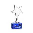 Spicer Chrome Star Full Color on Half Round Base Blue Metal Trophy