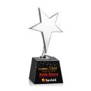 Spicer Chrome Star Full Color on Small Crystal Base Black Metal Trophy