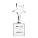 Spicer Chrome Star Full Color Metal on Woodlawn Base-Clear Trophy