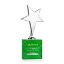Spicer Chrome Star Full Color on Woodlawn Base Green Metal Trophy