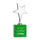 Spicer Chrome Star Full Color Metal on Woodlawn Base-Green Trophy