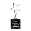 Spicer Chrome Star Full Color on Woodlawn Base Black Metal Trophy