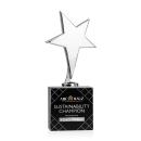 Spicer Chrome Star Full Color Metal on Woodlawn Base-Black Trophy