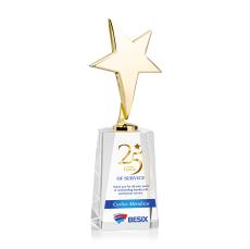 Spicer Gold Star Full Color on Chandler Base  Clear Metal Trophy - Trophies