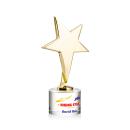 Spicer Gold Star Full Color on Round Base Clear Metal Trophy
