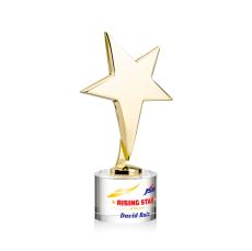 Spicer Gold Star Full Color on Round Base Clear Metal Trophy - Trophies