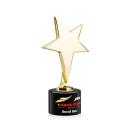 Spicer Gold Star Full Color on Round Base Black Metal Trophy