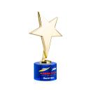Spicer Gold Star Full Color on Round Base Blue Metal Trophy