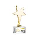 Spicer Gold Star Full Color on Half Round Base Clear Metal Trophy
