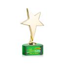 Spicer Gold Star Full Color on Half Round Base Green Metal Trophy