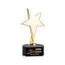 Spicer Gold Star Full Color on Half Round Base Black Metal Trophy