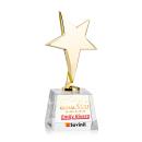 Spicer Gold Star Full Color on Small Crystal Base Clear Metal Trophy