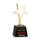 Spicer Gold Star Full Color on Small Crystal Base Black Metal Trophy