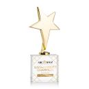 Spicer Gold Star Full Color on Woodlawn Base Clear Metal Trophy