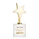Spicer Gold Star Full Color on Woodlawn Base Clear Metal Trophy