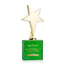 Spicer Gold Star Full Color on Woodlawn Base Green Metal Trophy