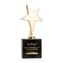 Spicer Gold Star Full Color on Woodlawn Base Black Metal Trophy