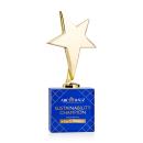 Spicer Gold Star Full Color on Woodlawn Base Blue Metal Trophy