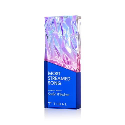 Awards and Plaques - Crystal Trophies - Ophelia Blue Towers Crystal Trophy