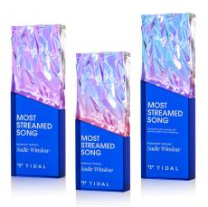 Ophelia Blue Rectangle Crystal Trophy - Crystal Trophies