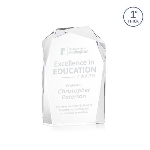 Awards and Plaques - Crystal Trophies - Donvale Clear Unique Crystal Trophy