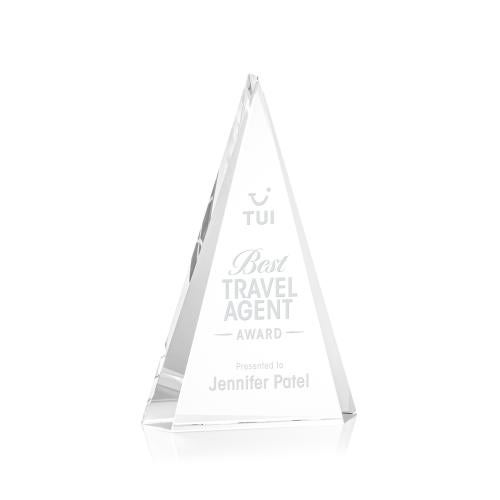 Awards and Plaques - Crystal Trophies - Helston Clear Pyramid Crystal Trophy