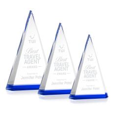 Helston Blue Pyramid Crystal Trophy - Crystal Trophies