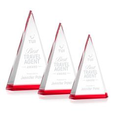 Helston Red Pyramid Crystal Trophy - Crystal Trophies