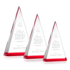 Helston Red Pyramid Crystal Trophy - Crystal Trophies