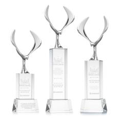 Maverick Eagle on Belcroft Base Clear Animals Crystal Trophy - Patriotic and Government Awards 