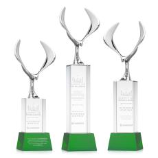 Maverick Eagle on Belcroft Base Green Animals Crystal Trophy - Patriotic and Government Awards 