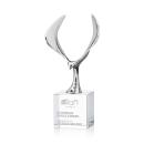 Maverick Eagle on Square Base Clear Animals Crystal Trophy