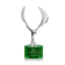 Maverick Eagle on Round Base Green Animals Crystal Trophy