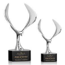 Maverick Eagle on Half Round Base Black Animals Crystal Trophy - Eagle Awards