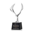 Maverick Eagle on Small Base Black Animals Crystal Trophy