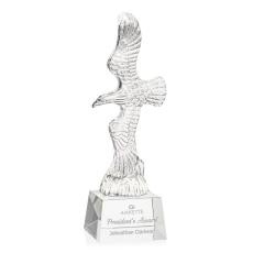 Coyle Eagle on Small Crystal Base  - Clear - Patriotic and Government Awards 