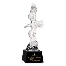 Coyle Eagle on Small Crystal Base - Black - Patriotic and Government Awards 
