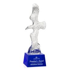 Coyle Eagle on Small Crystal Base - Blue - Patriotic and Government Awards 