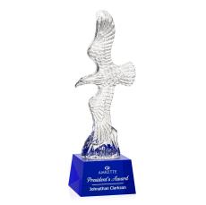 Coyle Eagle on Small Crystal Base - Blue - Patriotic and Government Awards 