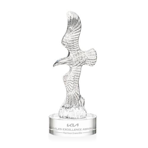 Awards and Plaques - Crystal Trophies - Coyle Eagle on Lockwood Base - Clear