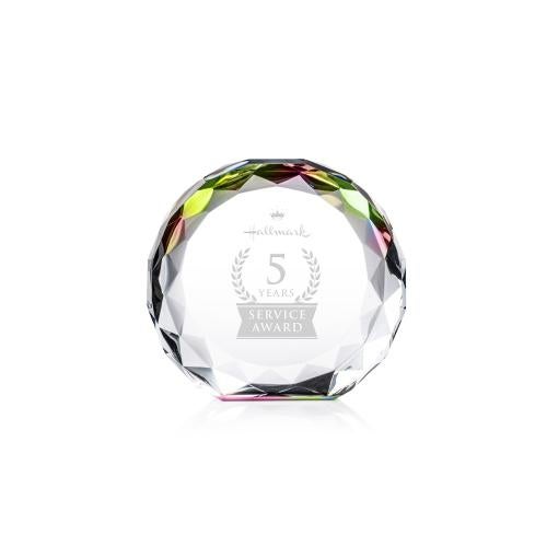 Awards and Plaques - Crystal Trophies - Milton Prismatic Circle Crystal Trophy