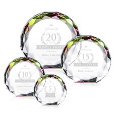 Milton Prismatic Circle Crystal Trophy - Diamond Trophies
