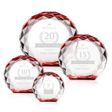 Milton Red Circle Crystal Trophy - Diamond Trophies