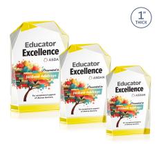 Donvale Full Color Gold Unique Crystal Trophy - Crystal Trophies