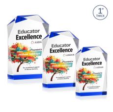 Donvale Full Color Blue Unique Crystal Trophy - Custom Trophies