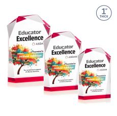 Donvale Full Color Red Unique Crystal Trophy - Custom Trophies