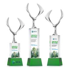Maverick Eagle Full Color on Belcroft Base Green Animals Crystal Trophy - Eagle Awards