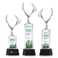 Maverick Eagle Full Color on Belcroft Base Black Animals Crystal Trophy - Patriotic and Government Awards 